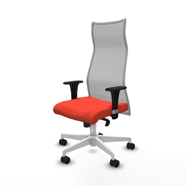Albacete malla XL sincro malla gris bali naranja oscuro brazos 1D base blanca ruedas 65mm nailon
