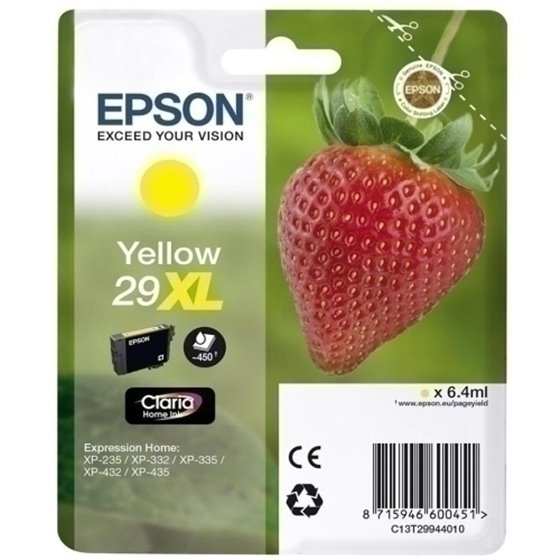 CARTUCHO EPSON T299440 XL AMARILLO XP235/XP332/XP3357XP4327XP435