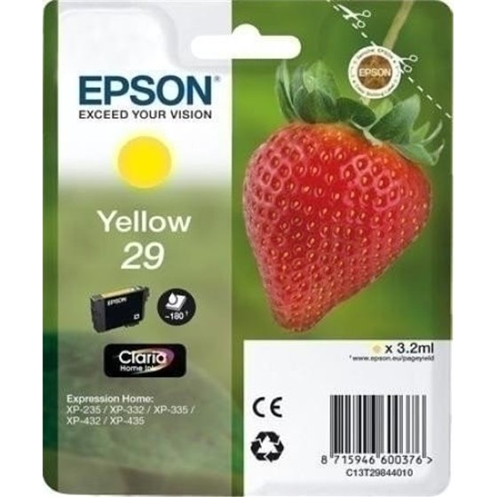 CARTUCHO EPSON T298240 AMARILLO XP235/XP332/XP3357XP4327XP435
