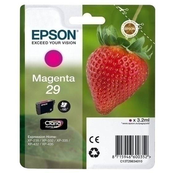 CARTUCHO EPSON T298240 MAGENTA XP235/XP332/XP3357XP4327XP435