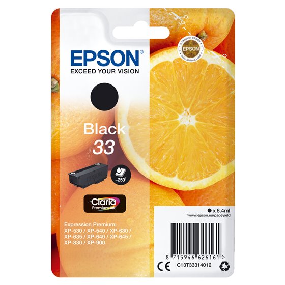 Oranges Singlepack Black 33 Claria Premium Ink