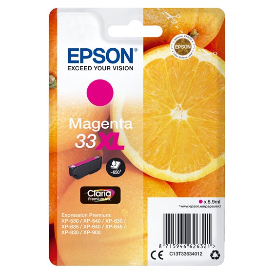 Oranges Singlepack Magenta 33XL Claria Premium Ink