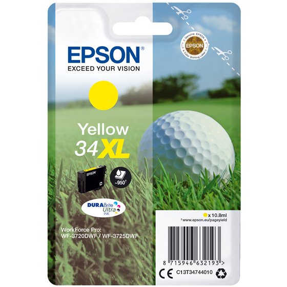 Golf ball Singlepack Yellow 34XL DURABrite Ultra Ink