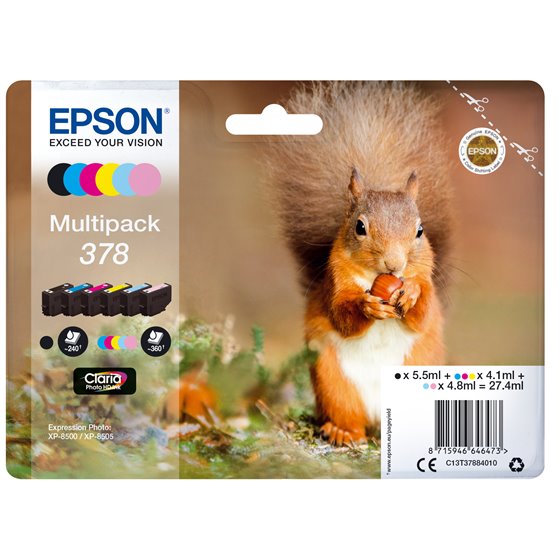 Squirrel Multipack 6-colours 378 Claria Photo HD Ink