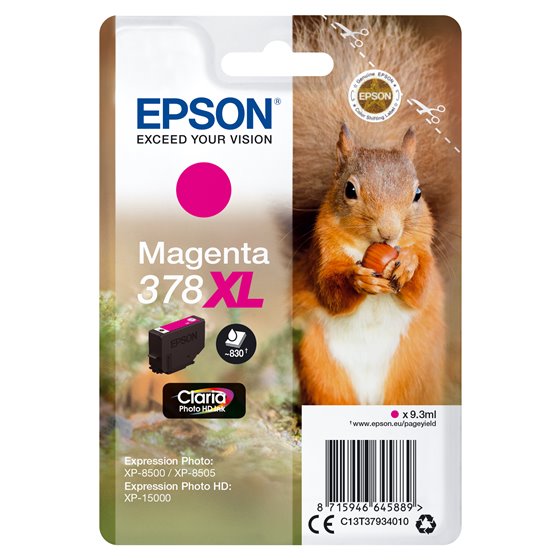Squirrel Singlepack Magenta 378XL Claria Photo HD Ink