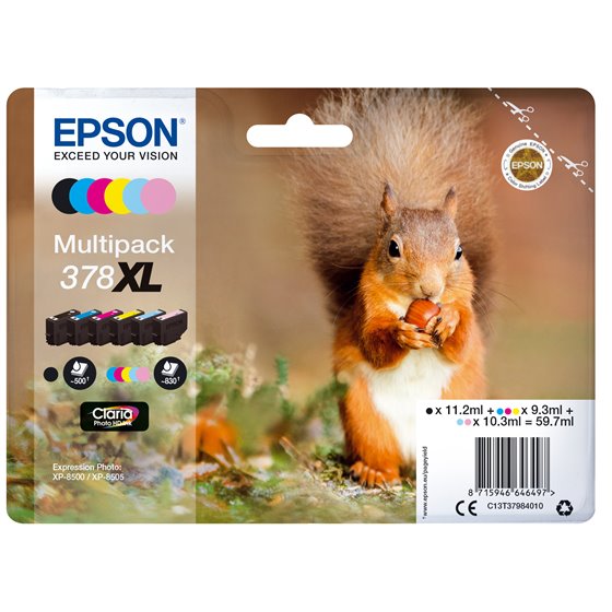 Squirrel Multipack 6-colours 378XL Claria Photo HD Ink