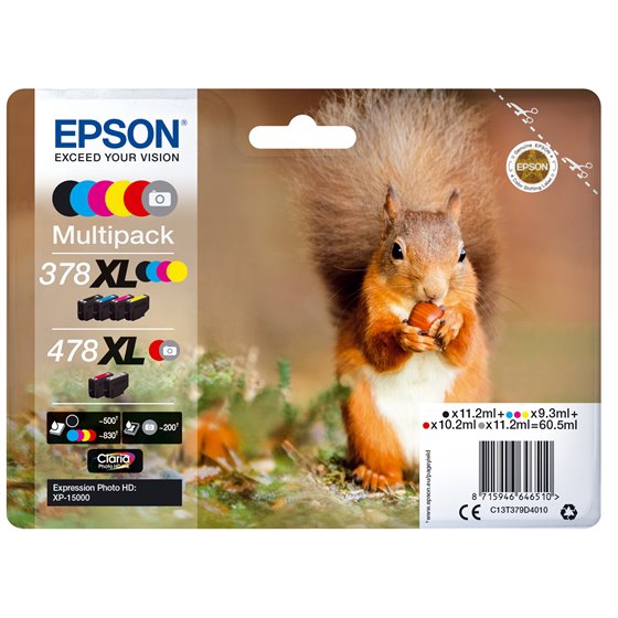 Squirrel Multipack 6-colours 378XL / 478XL Claria Photo HD Ink