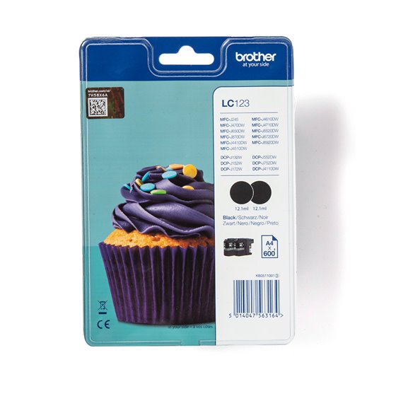 LC123BKBP2DR cartucho de tinta 1 pieza(s) Original Negro