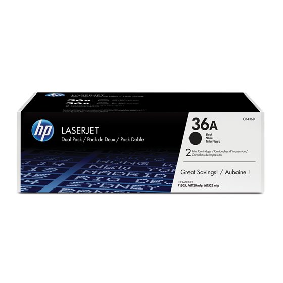 Pack de ahorro de 2 cartuchos de tóner original LaserJet 36A negro