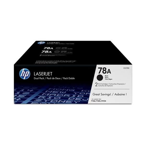 Pack de ahorro de 2 cartuchos de tóner original LaserJet 78A negro