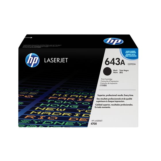 Cartucho de tóner original LaserJet 643A negro