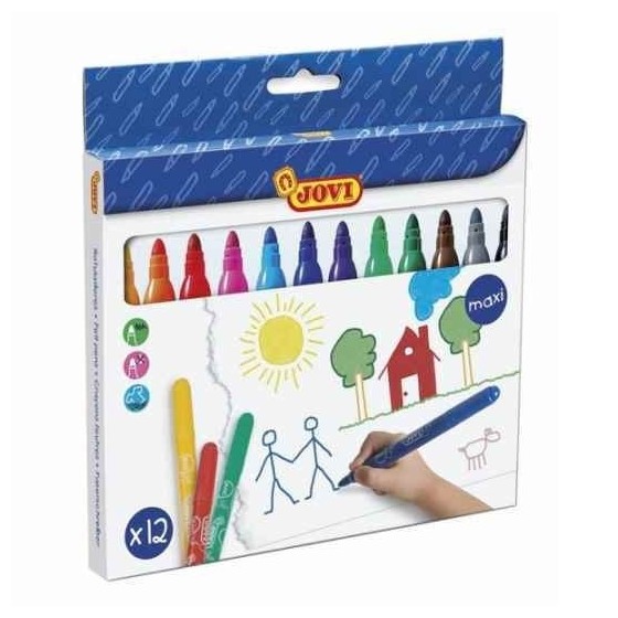 Rotuladores JOVI Maxi Caja x 12Colores