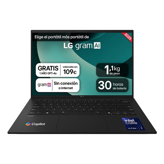 Gram 14ZD90T-G.AX88B ordenador portatil Intel Core Ultra 7 255H Portátil 35,6 cm (14") WUXGA 32 GB LPDDR5x-SDRAM 1 TB SSD Wi-Fi 