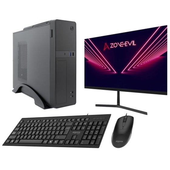 Core Slim Intel Core i5 14400/16GB/1TB SSD Nvme Negro + Monitor 24 Teclado y ratón