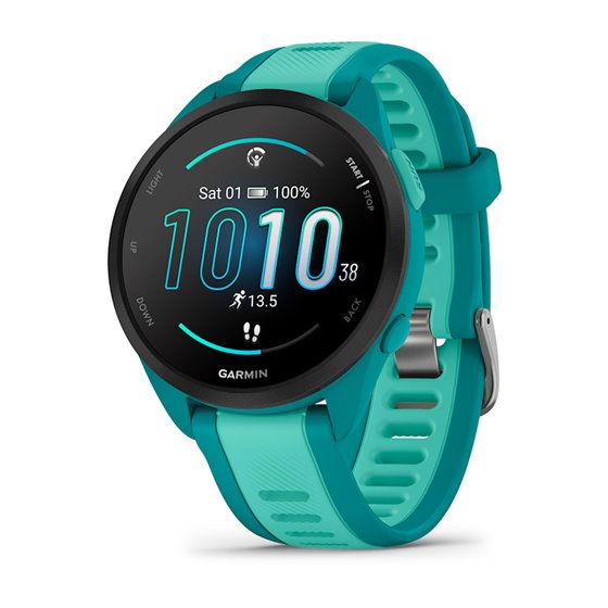 Forerunner 165 Music 3,05 cm (1.2") AMOLED 43 mm Digital 390 x 390 Pixeles Pantalla táctil Turquesa GPS (satélite)