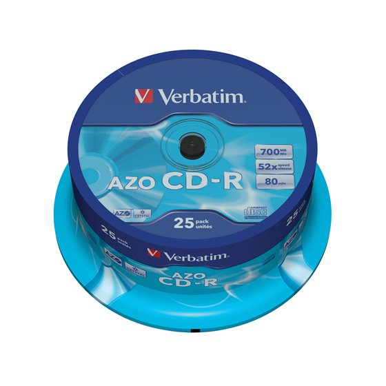 CD-R AZO Crystal 700 MB 25 pieza(s)