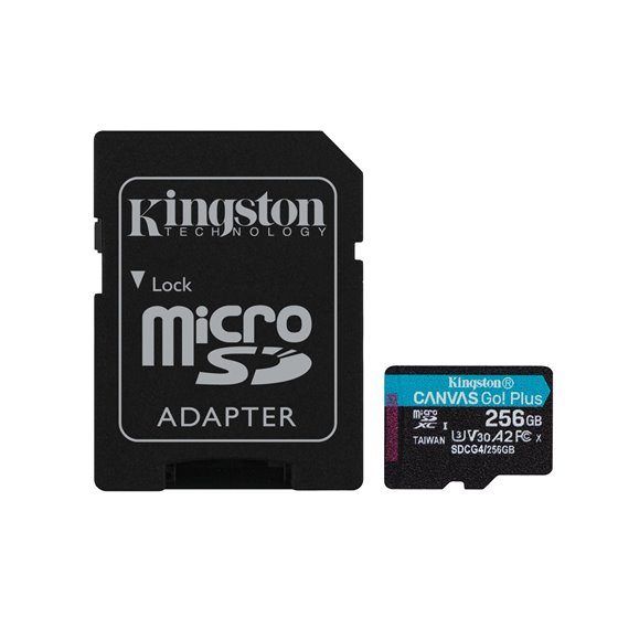 Tarjeta microSDXC Canvas Go Plus Gen4 de 256 GB, 200 MB/s, A2 U3 V30 y adaptador