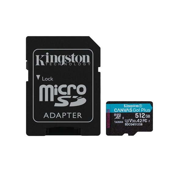 Tarjeta microSDXC Canvas Go Plus Gen4 de 512 GB, 200 MB/s, A2 U3 V30 y adaptador