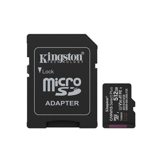 512GB microSDXC Canvas Select Plus Gen3 150MB/s A1 (Incluye adaptador de SD)