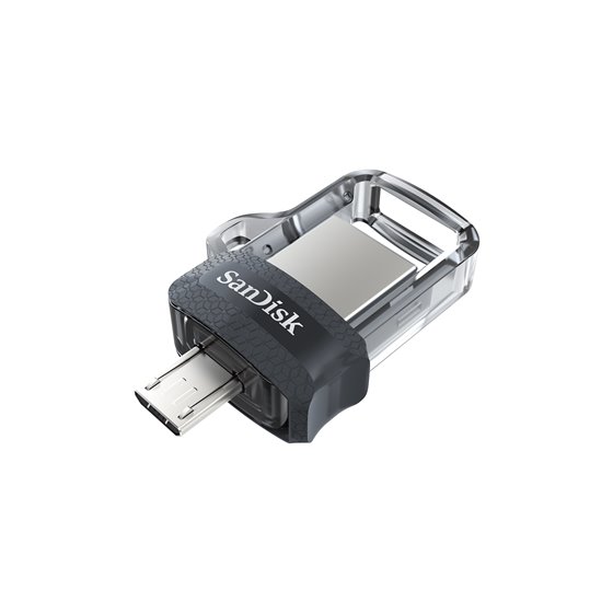 Ultra Dual m3.0 unidad flash USB 32 GB USB Type-A / Micro-USB 3.2 Gen 1 (3.1 Gen 1) Negro, Plata, Transparente