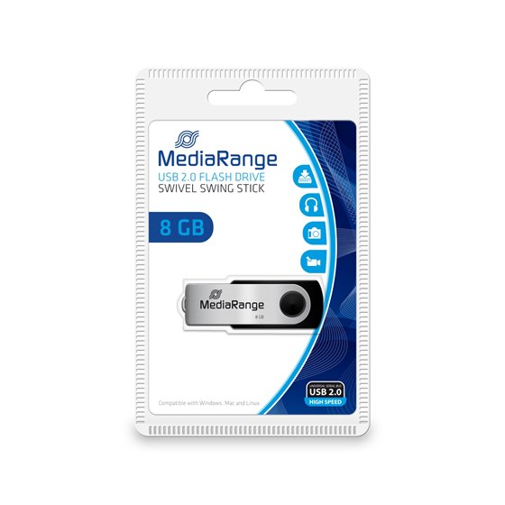 MR908 unidad flash USB 8 GB USB Type-A / Micro-USB 2.0 Negro, Plata