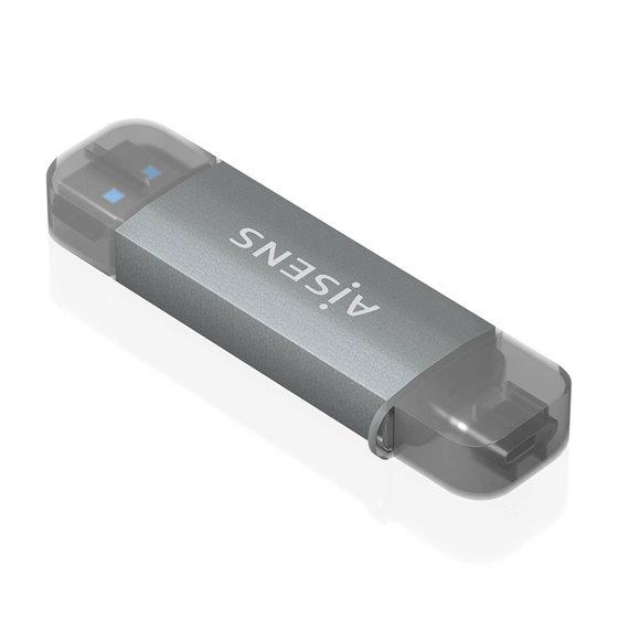 Lector de Tarjetas SD, Micro SD, MMC, RS-MMC, MMC Micro, USB-A y USB-C, Gris