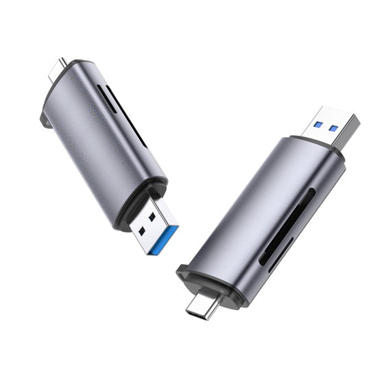 50706 lector de tarjeta USB/Micro-USB Plata