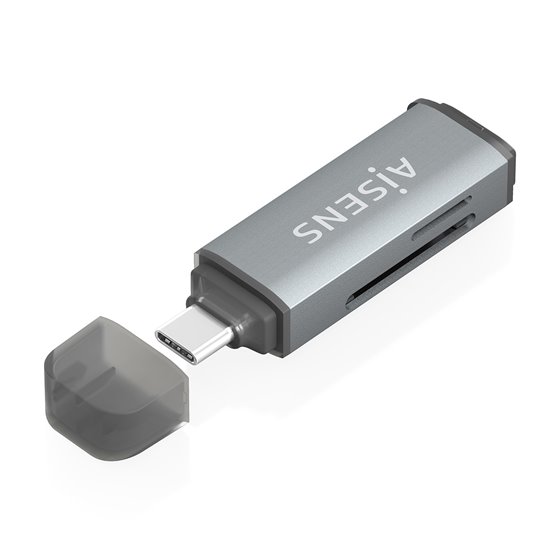 Lector De Tarjetas SD, Micro SD, MMC, Rs-MMC, MMC Micro, USB-C, Gris