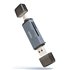 Lector de Tarjetas SD + TF, con entradas USB-C 3.0 + USB A, Color Gris