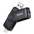 Lector de Tarjetas USB (USB-C 2.0 + USB A 3.0), SD/TF, Color Negro