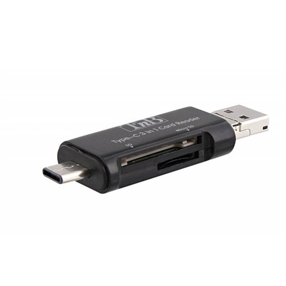 TCREAD3IN1 lector de tarjeta USB 3.2 Gen 1 (3.1 Gen 1) Type-C Negro