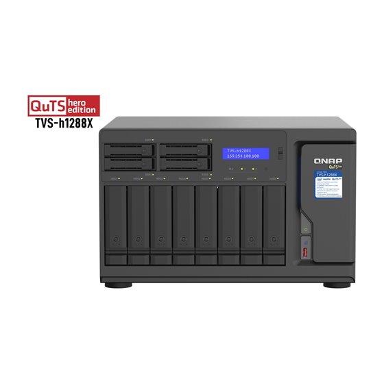 TVS-h1288X NAS Torre Intel® Xeon® W-1250 16 GB DDR4 0 TB QuTS hero Negro