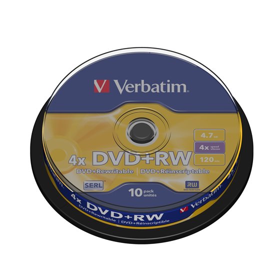 DVD+RW Matt Silver 4,7 GB 10 pieza(s)