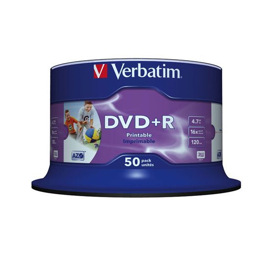 DVD+R Wide Inkjet Printable No ID Brand 4,7 GB 50 pieza(s)