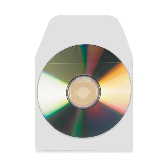 CD/DVD Pockets with flap Funda 1 discos Blanco