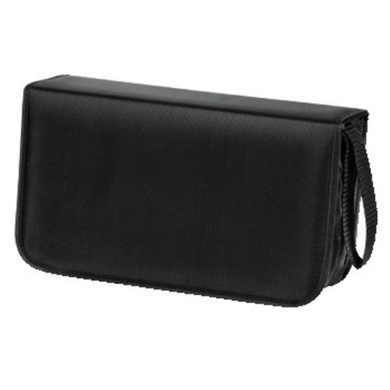 CD Wallet Nylon 120, black 120 discos Negro