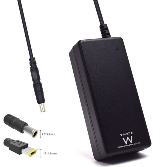 EW3897 adaptador e inversor de corriente Interior 65 W Negro