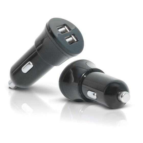 Car Charger 2 USB Universal Negro Encendedor de cigarrillos Auto