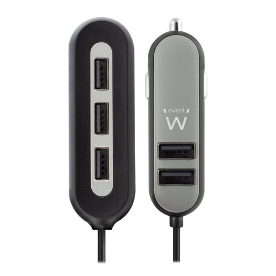 EW1355 cargador de dispositivo móvil Negro, Gris Auto