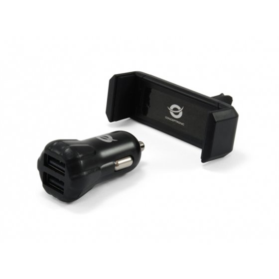 CUSBCAR2AKIT cargador de dispositivo móvil Negro Auto