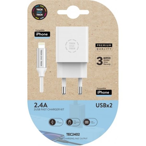 TEC2402 cargador de dispositivo móvil Blanco Interior