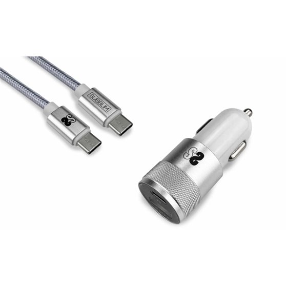 SUBCHG-5CPD10 cargador de dispositivo móvil Smartphone Plata Encendedor de cigarrillos, USB Carga rápida Auto
