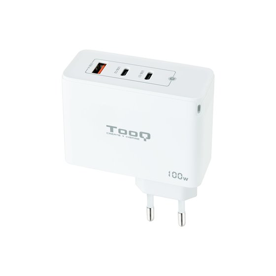 Cargador de Pared GaN 2xUSB-C/PD + USB-A/QC 100W, Blanco