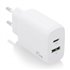 Cargador 25W, 1xUSB-C PD3.0, 1xUSB-A QC3.0, Blanco