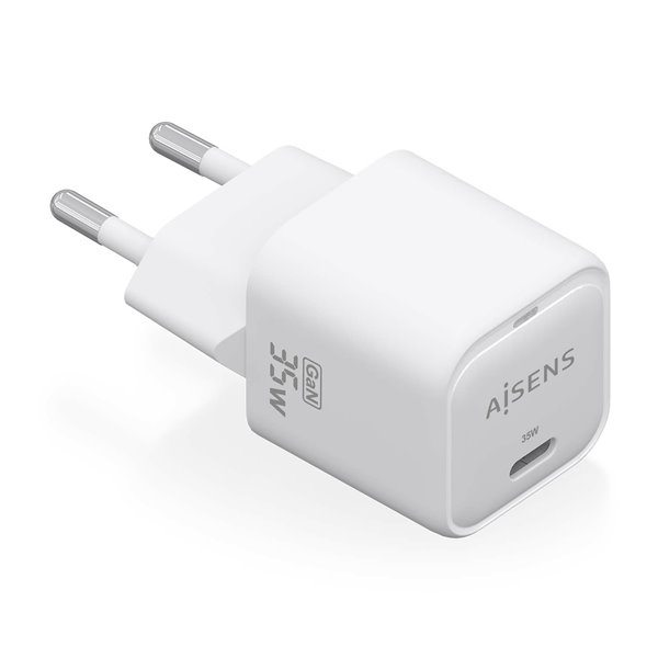 Cargador GaN 35W, 1xUSB-C PD3.0 QC4.0, Blanco
