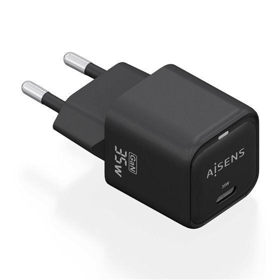Cargador GaN 35W, 1xUSB-C PD3.0 QC4.0, Negro
