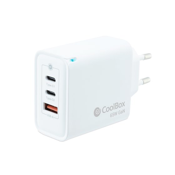 CARGADOR GAN 65W USB-C/USB-C/USB-A PARED
