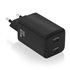 Cargador Gan 65W, 2xUSB-C PD3.0 QD4.0, Negro