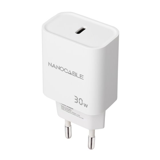 Cargador USB-C PD 30W, Blanco