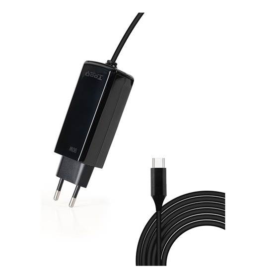 Cargador de portátil GAN USB-C PD 90W, Negro